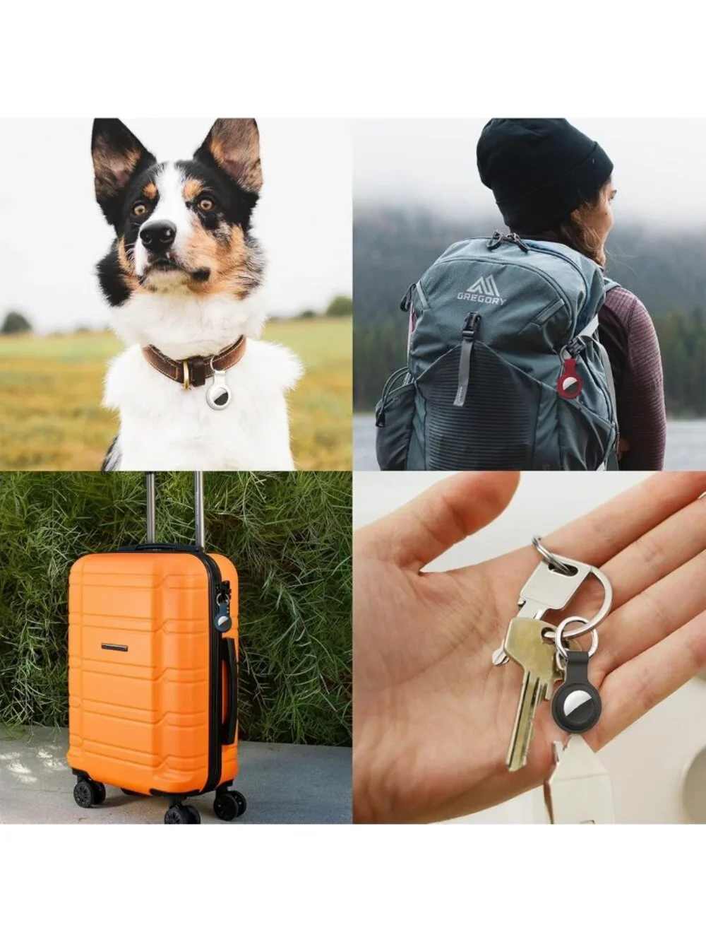 4-Pack Keychain Holders for AirTag - Compatible with 1st & 2nd Gen - Secure